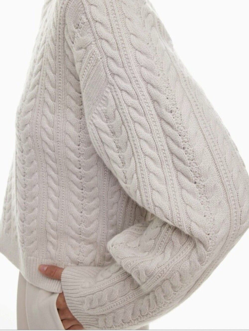 ARITZIA "Shores" Merino Wool Sweater Medium Taupe The Group Babaton